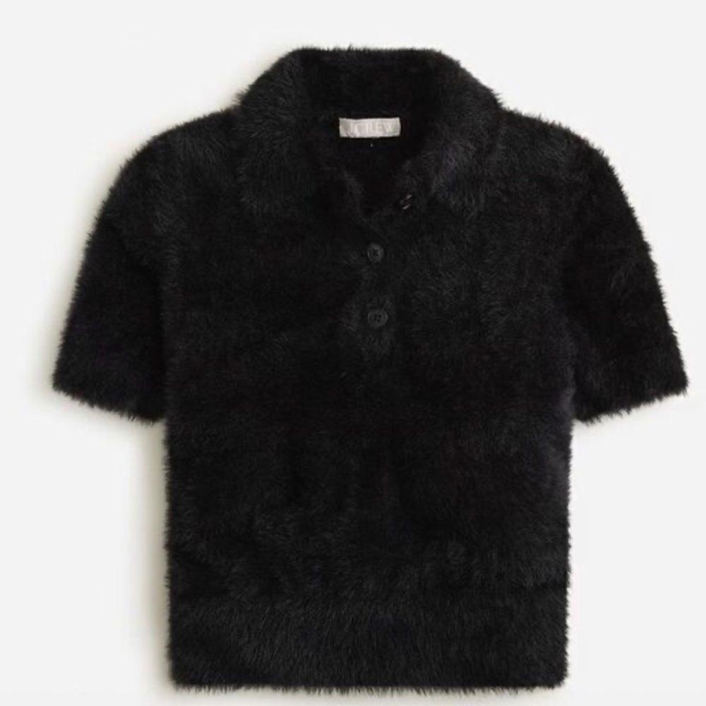 J Crew Short Sleeve Sweater Polo in Brushed Yarn NWT